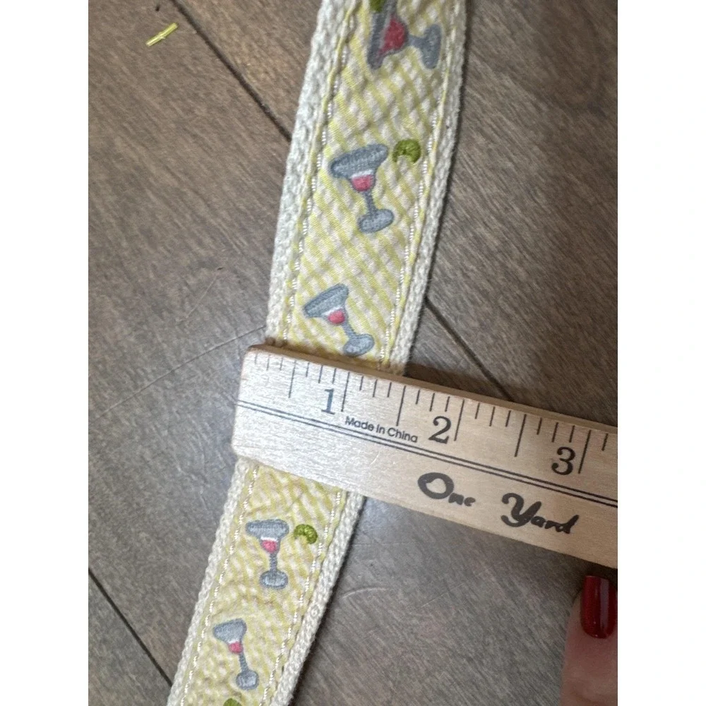 J Crew Belt Womens One Size Yellow Ribbon D Ring‎ Martini Glass Canvas Print